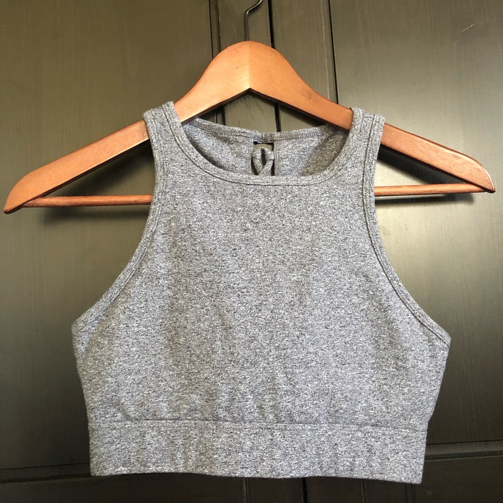 Donna Karen Gray Racerback Sports Bra